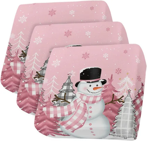 Vista 11 de Fundas de cojín elásticas para sofá de Navidad, diseño de muñeco de nieve, seccional/individual/en forma de L, protector de muebles con parte