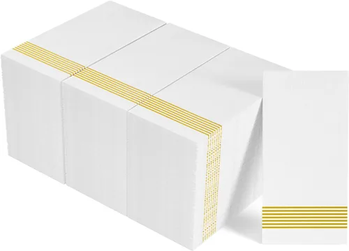 Vista 9 de LITOPAK Paquete de 100 toallas de invitados desechables, suaves y absorbentes, toallas de papel para invitados, para baños, fiestas, bodas o Plateado