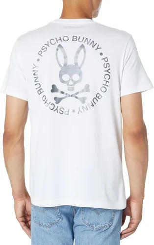 Vista 2 de Psycho Bunny Crosby Reflective Print Graphic Tee Blanco MD (US Hombre 5), Blanco