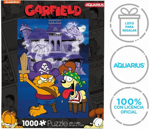 Vista 7 de AQUARIUS Garfield and Odie Halloween Pirates - Rompecabezas de 1000 piezas