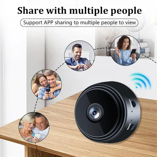 Vista 7 de Mini cámara oculta para interiores, 1080P, WiFi, inalámbrica, para mascotas, bebés, seguridad en la oficina, cámara de video con monitor micro