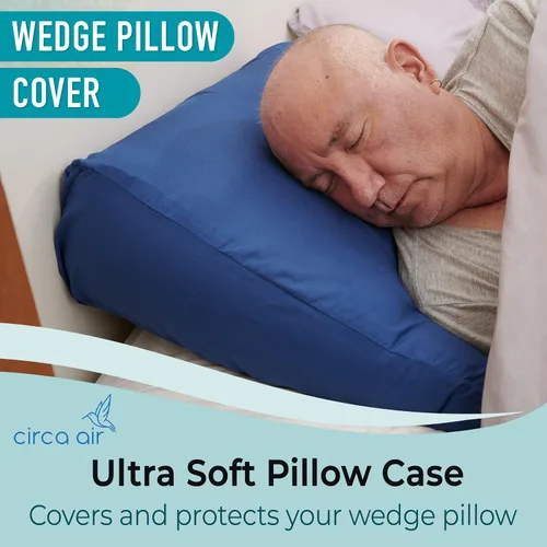 Vista 8 de Circa Air Almohada inflable triangular para viajes, extra ancha de 27 pulgadas, almohada de cuña de viaje con funda, elevada para dormir, reflujo