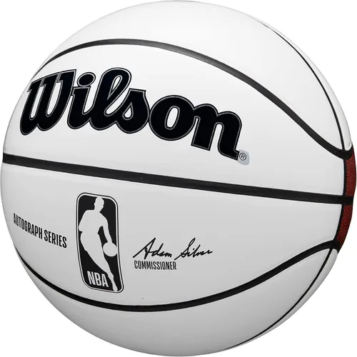 Vista 3 de WILSON NBA Autograph Baloncesto - Blanco/Marrón, Tamaño 7-29.5