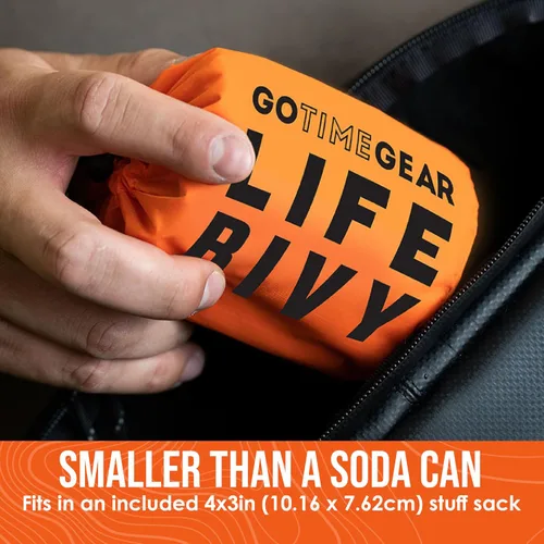 Vista 5 de Go Time Gear Life Bivy Emergency Survival Sleeping Bag Thermal Bivy - Use as Emergency Bivy Sack, Survival Sleeping Bag, Mylar Emergency Blanket