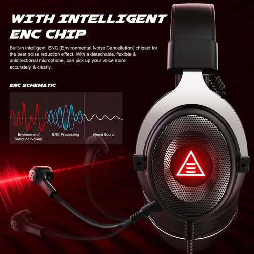 Vista 2 de EKSA Auriculares USB para juegos - Auriculares de PC con micrófonomicrófono con cancelación de ruido sonido envolvente 71 controladores de 1969in