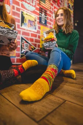 Vista 5 de Rainbow Socks - Caja divertida de calcetines de hamburguesa para hombres y mujeres, 2 pares