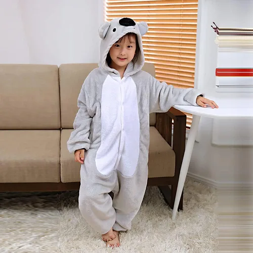 Vista 5 de Plustrong Pijama de una sola pieza para niños, disfraces de Halloween para niños y niñas, enterizo de franela de animales, disfraces de Halloween