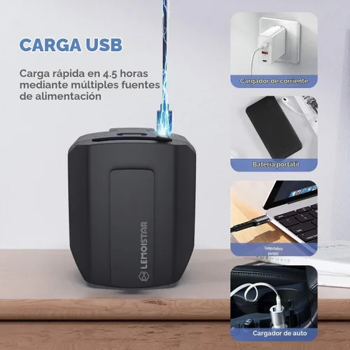 Vista 6 de LEMOISTAR Mini ventilador de cinturón portátil con clip de cintura, 5000 mAh, funciona con pilas, ventilador de collar portátil manos libres, máximo