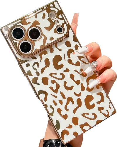 Vista 16 de Elegante Compatible con iPhone 11 Estuche de borde rectangular, lindo estuche de revestimiento de patrón de leopardo de lujo, protector de cámara