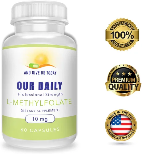 Vista 2 de Nuestro suplemento Daily Vites L-metilfolato (10 mg / 10000 mcg) – Cápsulas de folato activo de 5-MTHF para hombres y mujeres – Folato activo