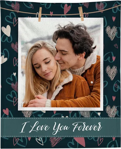 Vista 8 de Manta personalizada con foto, manta personalizada con imagen para regalos de pareja, mantas de franela personalizadas para adultos, niños