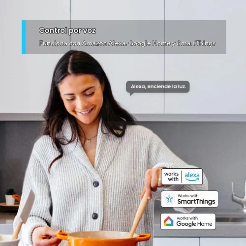 Vista 4 de TP-Link Tapo Interruptor de atenuador inteligente, un solo polo, requiere cable neutro, interruptor de luz Wi-Fi de 2,4GHz compatible con Alexa