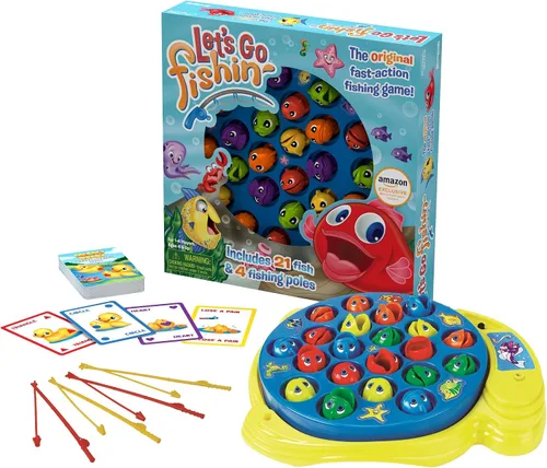 Vista 2 de Pressman Toys Amazon Exclusive Bonus Edition Let's Go Fishin' - Incluye Lucky Ducks Make-A-Match Game!
