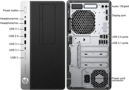 Vista 7 de HP ProDesk 600 G3 Mini Tower Escritorio PC i7-7700 hasta 4.20GHz 32GB RAM 512GB SSD + 1TB HDD HDMI integrado Wi-Fi y BT DVD-RW Soporte de monitor