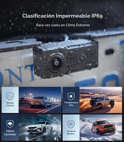 Vista 5 de Cámara de Respaldo 1080P con Sensores de Respaldo Sistema de Control de Distancia de Estacionamiento (PDC), Cámara de Respaldo Impermeable Visión