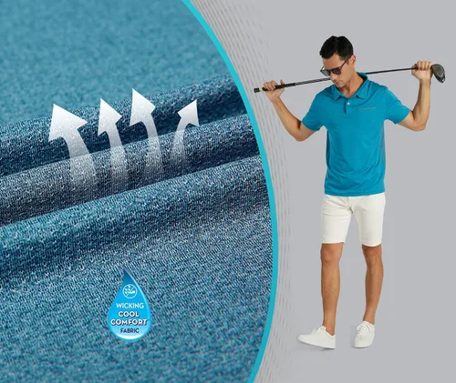 Vista 49 de V VALANCH Polo de golf de manga corta para hombre, estilo casual, con cuello que absorbe la humedad