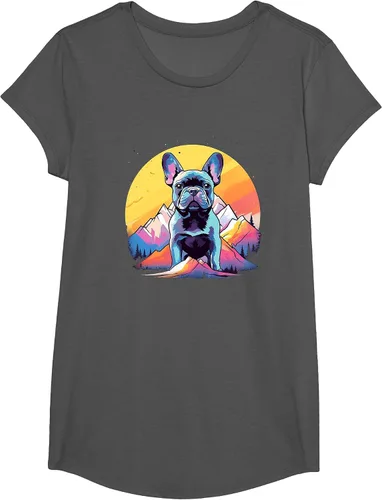 Vista 13 de French Bulldog Dog Men Women Kids T-Shirt Asphalt Grey