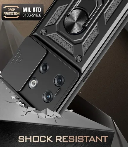 Vista 7 de Funda para OnePlus 10T 5G, Oneplus Ace Pro 5G, TPU + PC de grado militar, [soporte integrado] diseño de doble capa funda de protección resistente