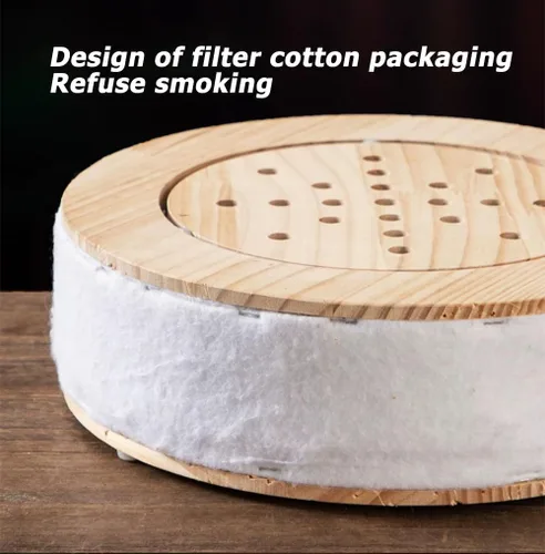 Vista 5 de Caja de quemador de cono Moxa sin humo, juego de taburetes de moxibustión de madera Silla, bandeja resistente al calor, para caderas, cintura