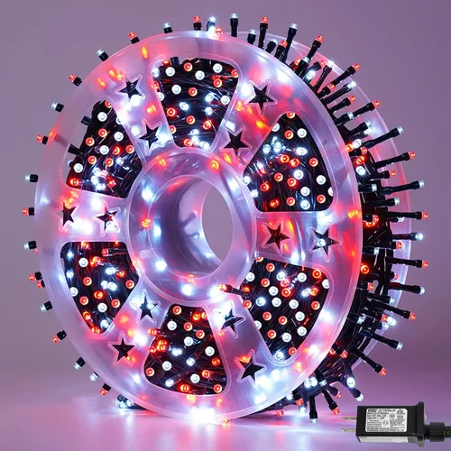 Vista 16 de QITONG Guirnalda de 500 luces LED de Navidad de 165 pies para exteriores, impermeable, luces multicolor con 8 modos, cable verde, luces parpadeantes