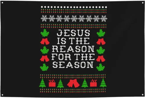 Vista 15 de Cartel de Jesús es la razón de la temporada navideña de 47 x 71 pulgadas, pancarta de fondo para decoración de bienvenida para bodas, fiestas y patio
