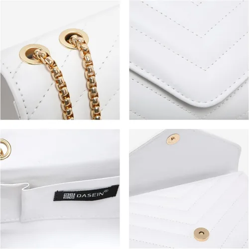 Vista 5 de Dasein Bolsos cruzados acolchados pequeños para mujer, elegante bolso de noche de diseñador, bolsos de mano y bolsos de mano con correa de hombro