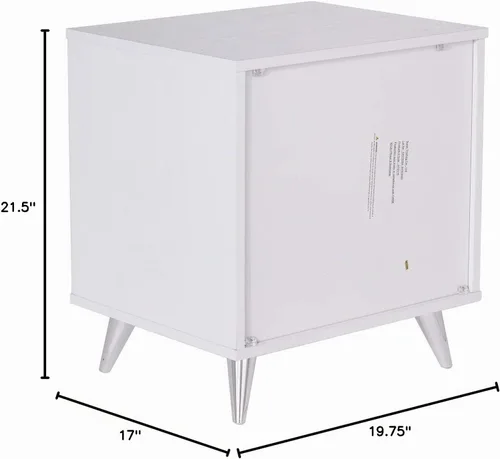 Vista 20 de SEI Furniture Oren - Mesita de noche con cajones, color blanco (AMZ2486FH)