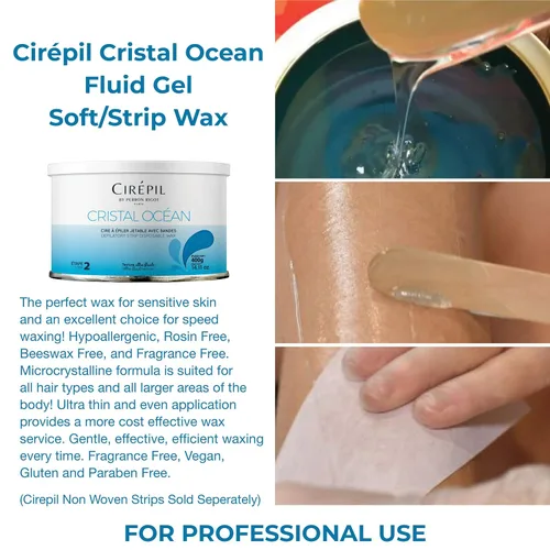 Vista 6 de Colección de bandas de cera Cirépil Hypoallergenic & rosin-free strip wax for sensitive skin - Unscented professional hair removal for legs, arms
