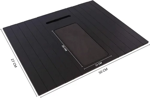 Vista 3 de Bandeja funcional de madera para sofá Mesa de brazo de sofá Bandeja de brazo de sofá ajustable Mesa auxiliar de sofá Bandeja