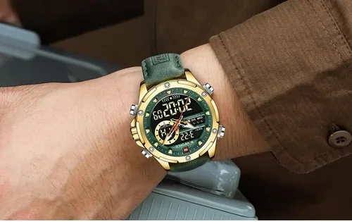 Vista 6 de AIMES Watches for Men Military Digital Sport Stylish Casual Analog Quartz Waterproof Watch Multifunction Leather Business Dress Wristwatch for Men