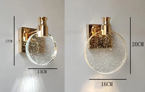 Vista 2 de Aomesinc Aplique de pared LED de cristal estilo nórdico, luces creativas simples para sala de estar, dormitorio, mesita de noche, tocador, baño