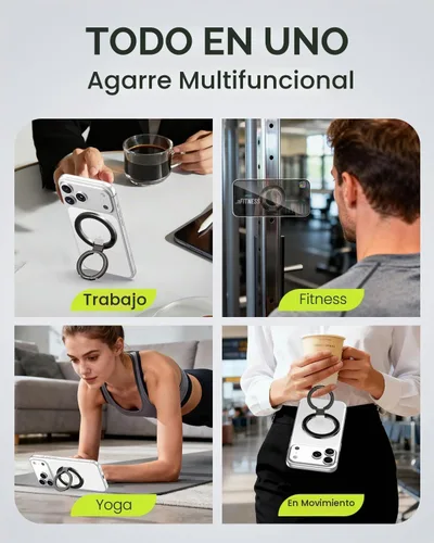 Vista 4 de UBeesize Soporte magnético para anillo de teléfono MagSafe, agarre