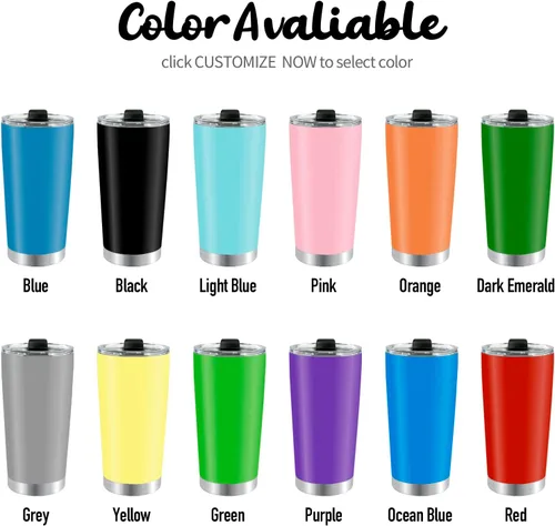 Vista 5 de Vaso de fotos personalizado con nombre, texto, logotipo, 20 onzas, impresión de doble cara, taza de café aislada de acero inoxidable, taza de viaje