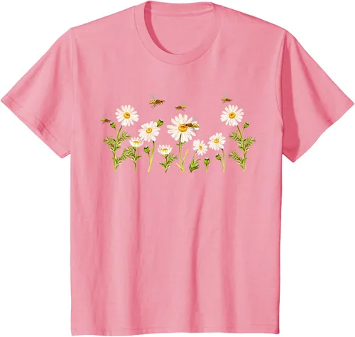 Vista 89 de Marguerites Daisy - Camiseta de verano con margaritas de jardín de flores, Negro, S