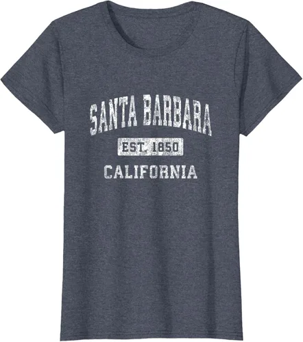 Vista 52 de Camiseta deportiva clásica de Santa Bárbara California CA, Negro, S