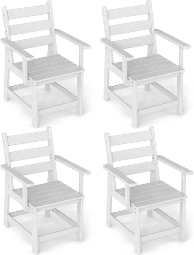 Vista 22 de GREENVINES Silla de comedor al aire libre HDPE, sillas sin brazos, negro