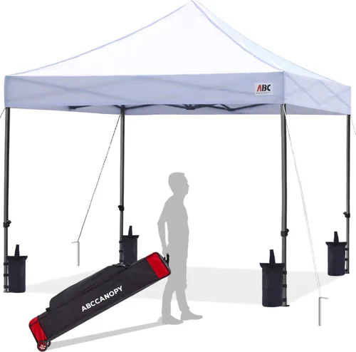 Vista 12 de ABCCANOPY Toldo Desplegable – Carpa/Toldo Portátil para Patio Exterior de 8 x 8 Pies, Resistente para Patio Trasero y Terraza con 4 Sacos de Arena