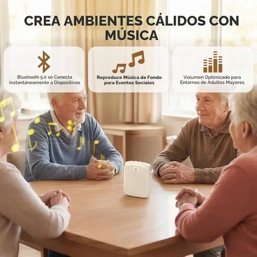 Vista 5 de WinBridge - Amplificador de voz Bluetooth - Micrófono inalámbrico de 15 W, sistema PA portátil para aula/ancianos, altavoz y micrófono para Beige