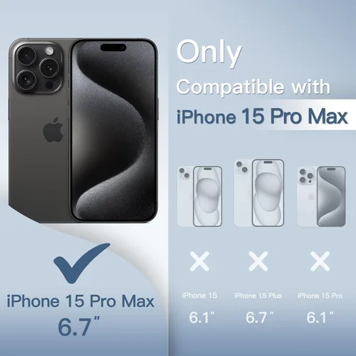 Vista 2 de JETech Funda Ultra Delgada para iPhone 15 Pro Max de 6.7 pulgadas, Cubierta de Lente de Cámara, Funda Minimalista Rígida de PP Ligera con Acabado