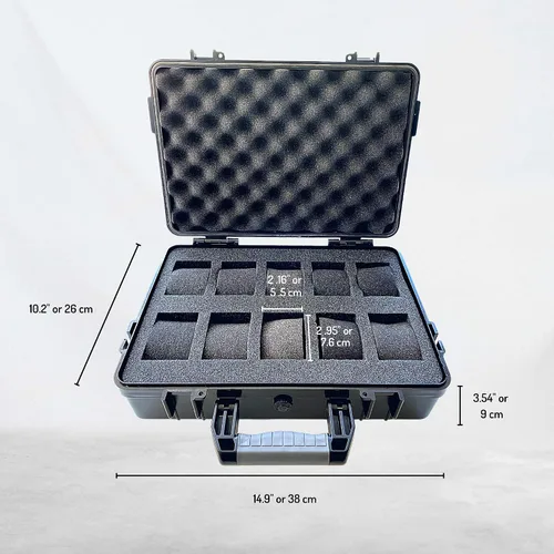 Vista 2 de ModernGen Caja de viaje con 10 ranuras para reloj, plástico resistente, resistente a los impactos, resistente al agua