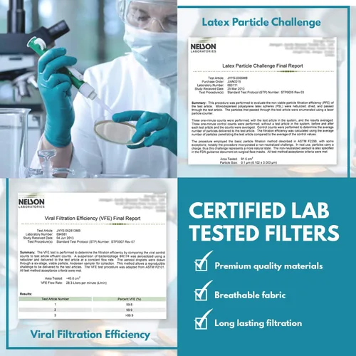Vista 2 de 10 filtros de máscara PM2.5 de carbón activado y 4 válvulas de escape, filtros de máscara facial no tejidos de contaminación del aire, filtro