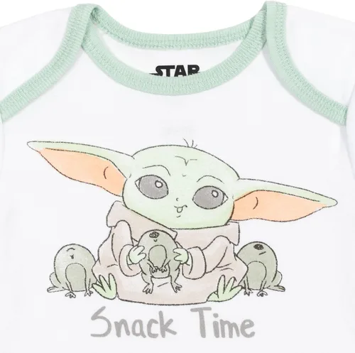 Vista 6 de STAR WARS Mandalorian The Child Baby Boys - Conjunto de canastilla con pantalones y babero