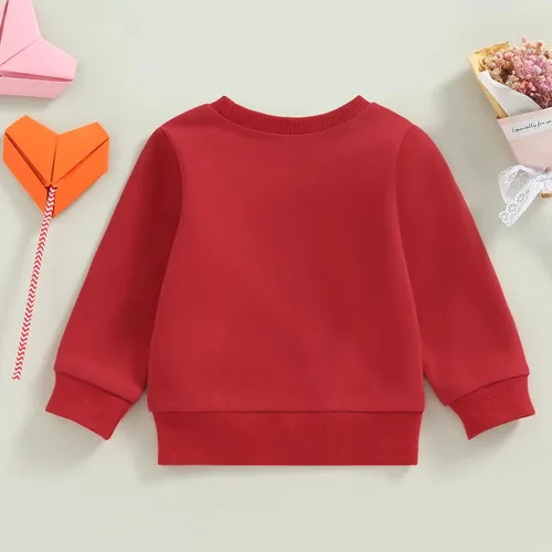 Vista 187 de Traje de San Valentín para bebé, niña, niño, traje de San Valentín, sudadera de manga larga con estampado de corazón