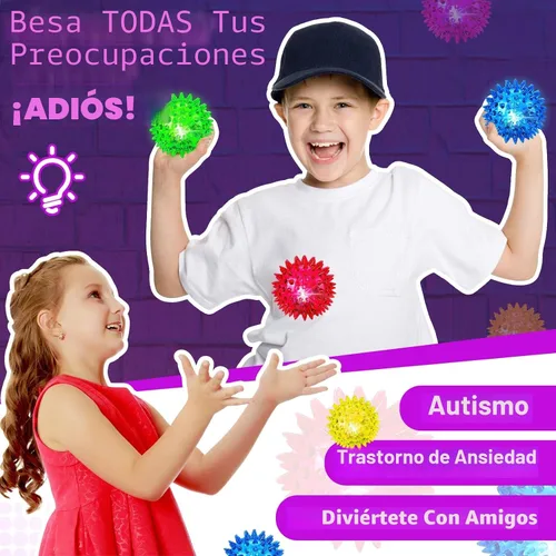 Vista 6 de Pelotas sensoriales iluminadas y rebotantes, juguetes sensoriales para niños con autismo, juguetes para 3-4, 5-7, 8-12, regalos para niños y niñas