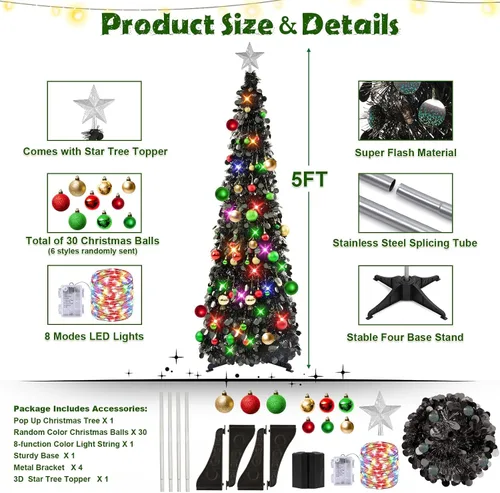 Vista 3 de N&T Nieting - Árbol de Navidad de oropel
