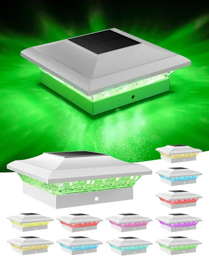 Vista 11 de T-SUN Luces de Tapa de Poste 4x4 Paquete de 6 para Cerca de Vinilo/Madera, Exterior Impermeable Blanco Cálido y Frío, Luces Solares de Poste