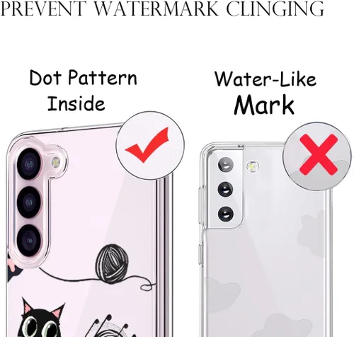 Vista 9 de Unov Funda para Galaxy S23, transparente con diseño, ajuste delgado, buen agarre, funda de teléfono en relieve, cubierta protectora a prueba