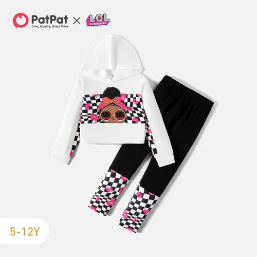Vista 3 de LOL Surprise Ropa para niñas sudadera con capucha y pantalón de manga larga con estampado de estrellas conjunto de 2 piezas