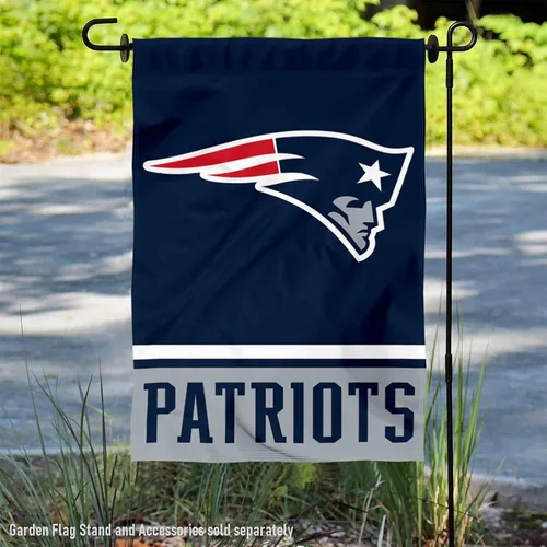 Vista 2 de New England Patriots Doble Cara Bandera de jardín