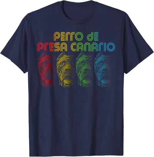 Vista 8 de Cool Retro Groovy Perro De Presa Canario Dog Camiseta para Hombre Mujer Negro